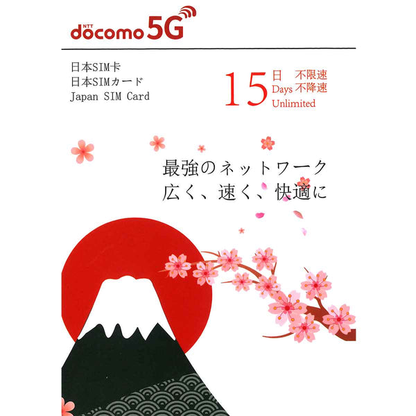 Docomo 日本10日 5G無限上網卡 不限量 不限速