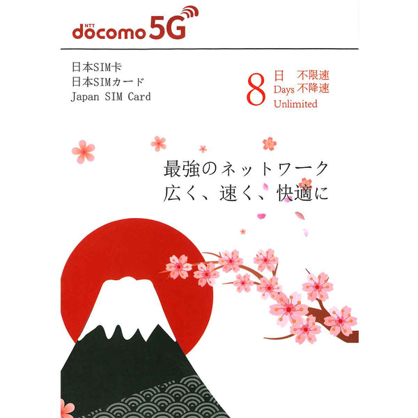 Docomo 日本 5G 極速 無限 上網卡