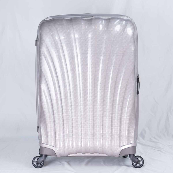 租喼 租行李箱 新秀麗Samsonite Cosmolite銀白色貝殼喼大型寄艙箱75cm/28吋